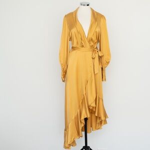 Zimmermann. Silk Wrap Midi Dress.
